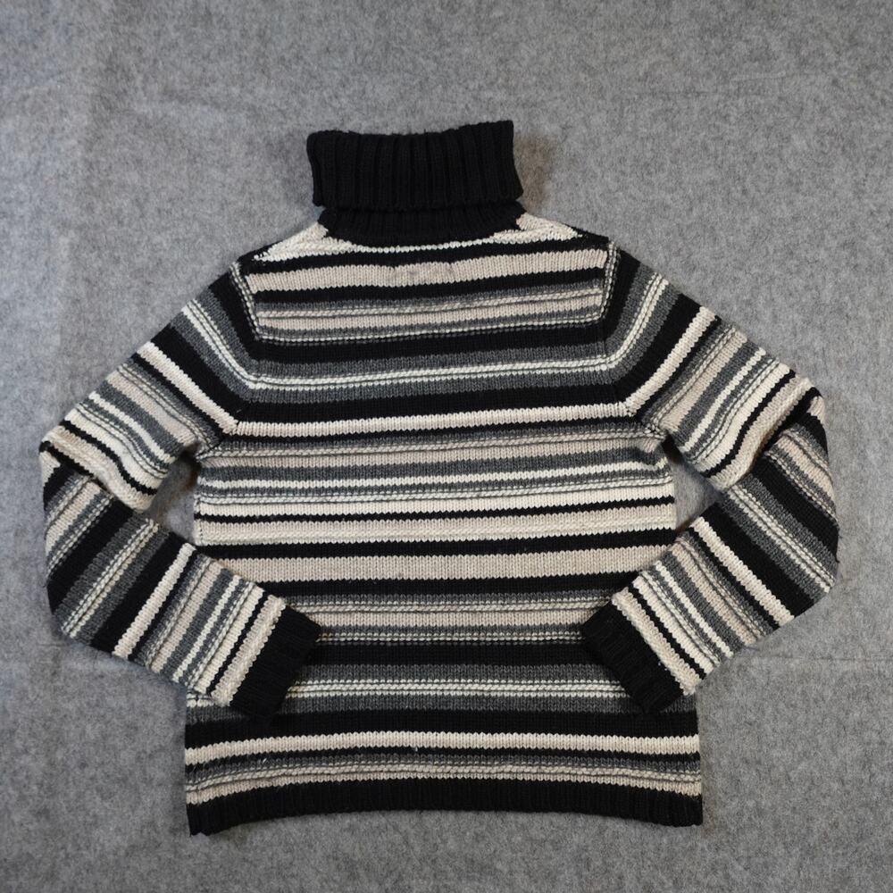 Vintage Eddie Bauer Sweater Womens Small Wool Blend Turtleneck Chunky Knit Wool